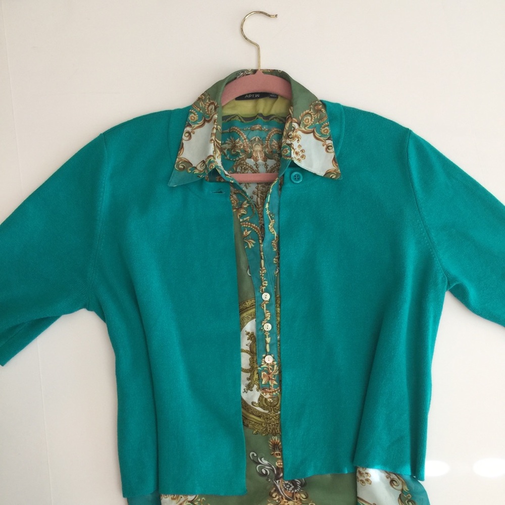 Linea Elbow Sleeves Cropped Cardi / Shrug Sz L